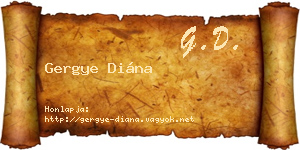 Gergye Diána névjegykártya